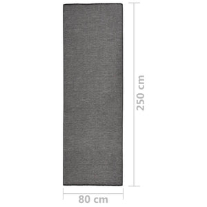 vidaXL Outdoor Flatweave Rug 80x250 cm Grey