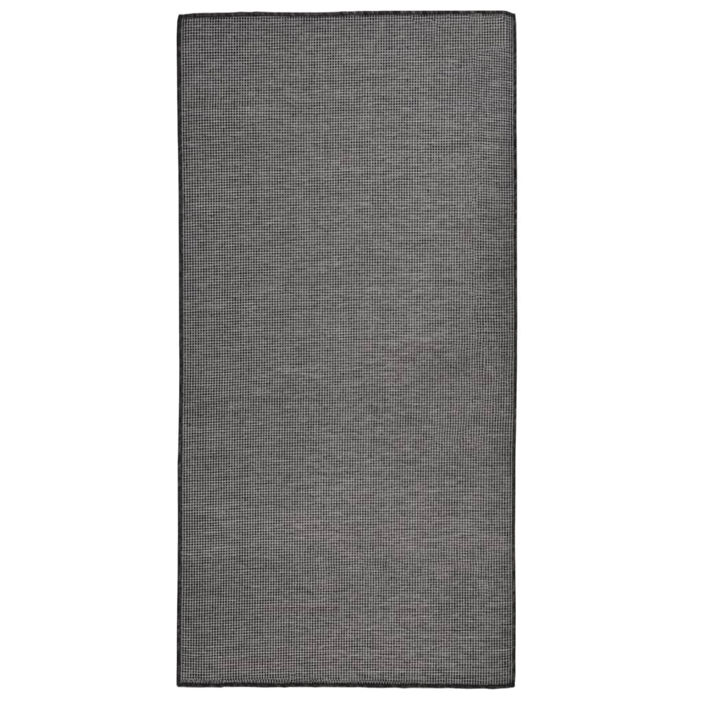 vidaXL Outdoor Flatweave Rug 100x200 cm Grey