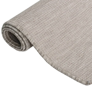 vidaXL Outdoor Flatweave Rug 80x150 cm Taupe