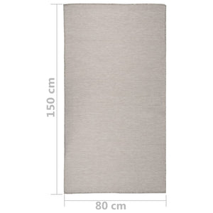 vidaXL Outdoor Flatweave Rug 80x150 cm Taupe