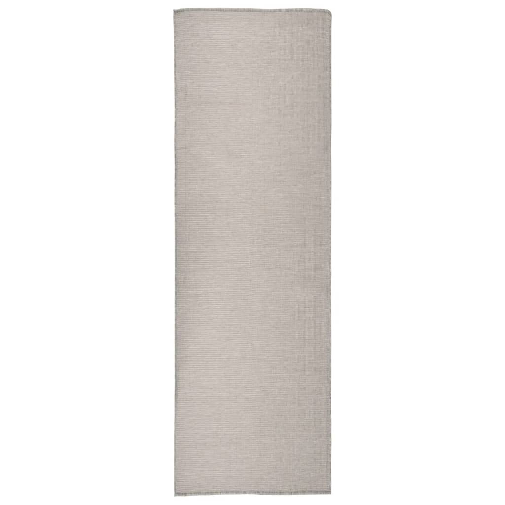 vidaXL Outdoor Flatweave Rug 80x250 cm Taupe