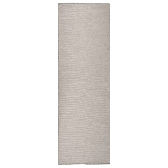 vidaXL Outdoor Flatweave Rug 80x250 cm Taupe