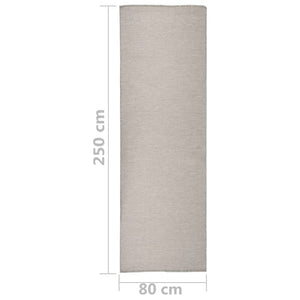 vidaXL Outdoor Flatweave Rug 80x250 cm Taupe