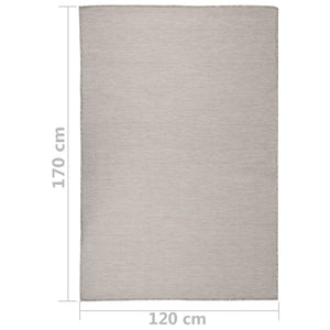 vidaXL Outdoor Flatweave Rug 120x170 cm Taupe