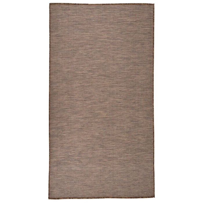 vidaXL Outdoor Flatweave Rug 80x150 cm Brown