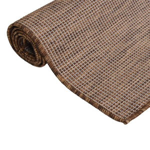 vidaXL Outdoor Flatweave Rug 80x150 cm Brown