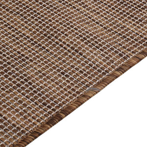 vidaXL Outdoor Flatweave Rug 80x150 cm Brown