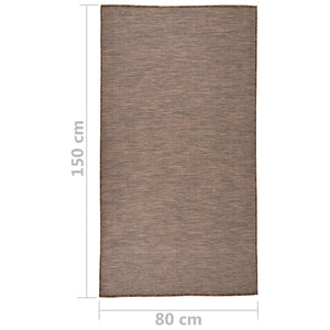 vidaXL Outdoor Flatweave Rug 80x150 cm Brown