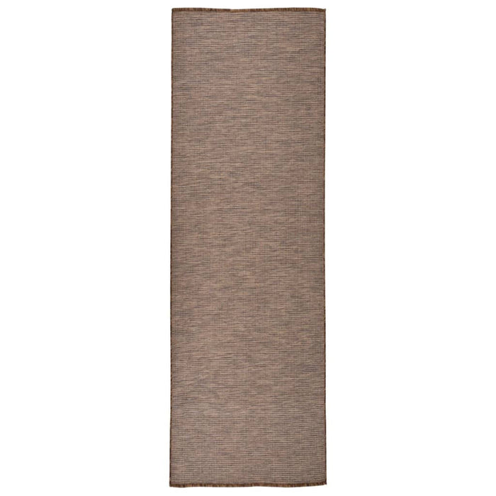 vidaXL Outdoor Flatweave Rug 80x250 cm Brown