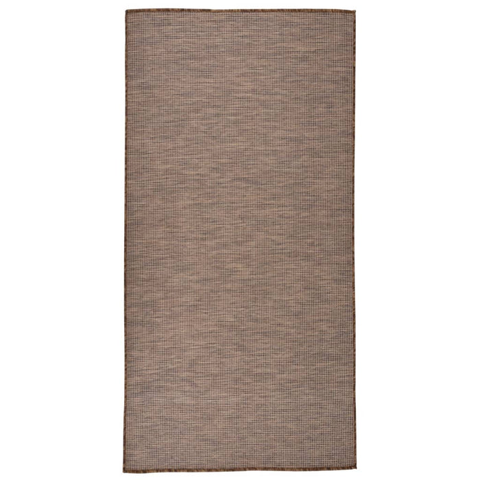 vidaXL Outdoor Flatweave Rug 100x200 cm Brown