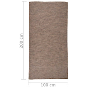 vidaXL Outdoor Flatweave Rug 100x200 cm Brown