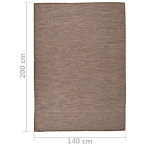 vidaXL Outdoor Flatweave Rug 140x200 cm Brown