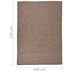 vidaXL Outdoor Flatweave Rug 160x230 cm Brown