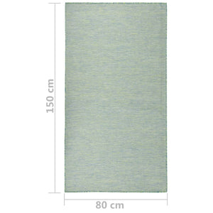 vidaXL Outdoor Flatweave Rug 80x150 cm Turquoise