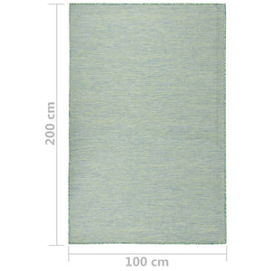 vidaXL Outdoor Flatweave Rug 100x200 cm Turquoise