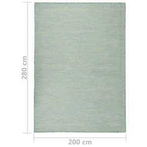 vidaXL Outdoor Flatweave Rug 200x280 cm Turquoise