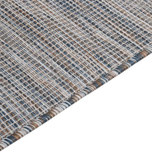 vidaXL Outdoor Flatweave Rug 80x250 cm Brown and Blue