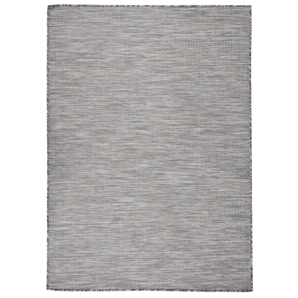 vidaXL Outdoor Flatweave Rug 200x280 cm Brown and Blue