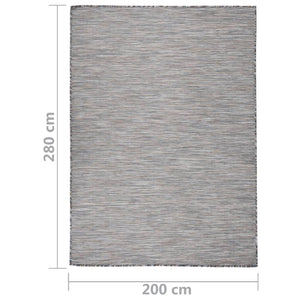 vidaXL Outdoor Flatweave Rug 200x280 cm Brown and Blue