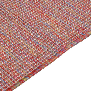 vidaXL Outdoor Flatweave Rug 100x200 cm Red