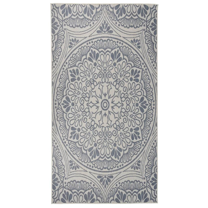 vidaXL Outdoor Flatweave Rug 80x150 cm Blue Pattern