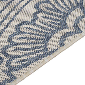 vidaXL Outdoor Flatweave Rug 100x200 cm Blue Pattern