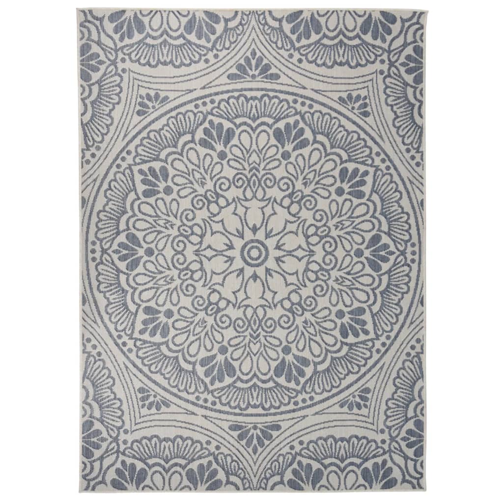 vidaXL Outdoor Flatweave Rug 200x280 cm Blue Pattern