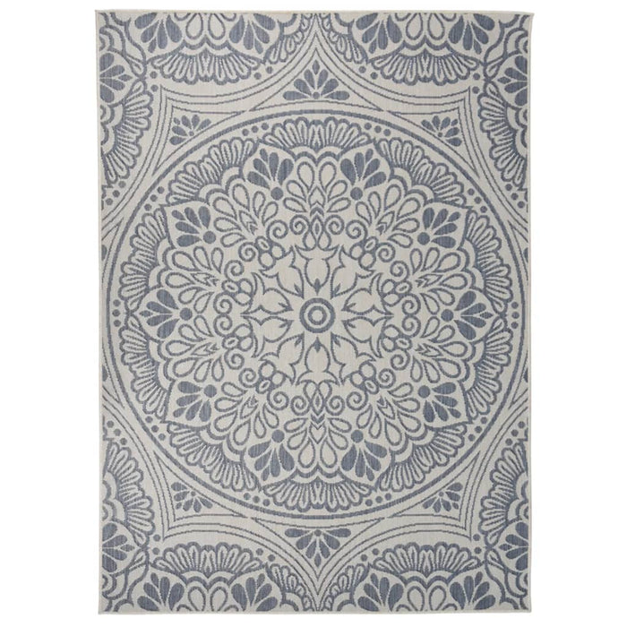 vidaXL Outdoor Flatweave Rug 200x280 cm Blue Pattern