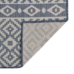 vidaXL Outdoor Flatweave Rug 80x250 cm Blue Stripes