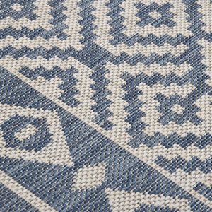 vidaXL Outdoor Flatweave Rug 80x250 cm Blue Stripes