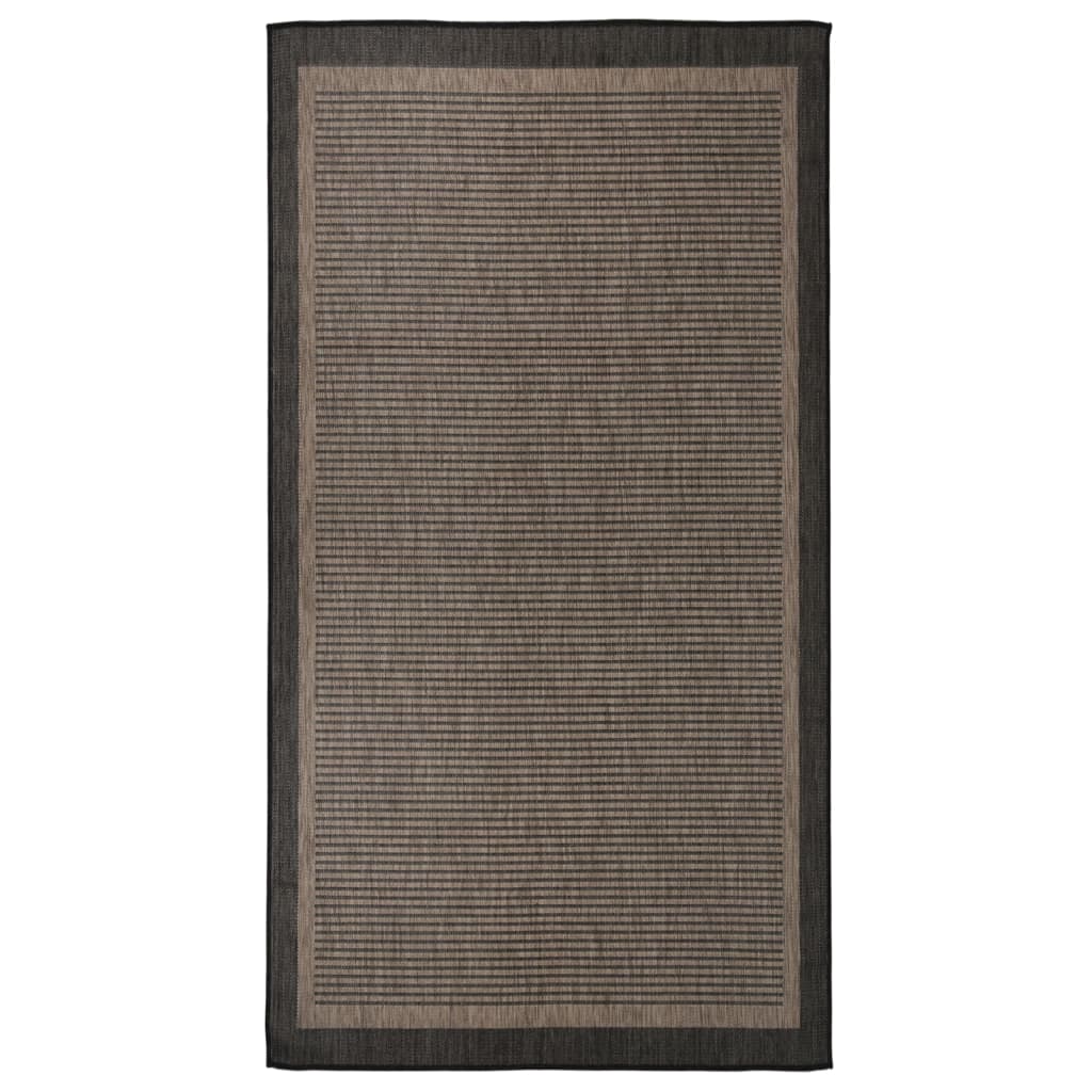 vidaXL Outdoor Flatweave Rug 80x150 cm Dark Brown