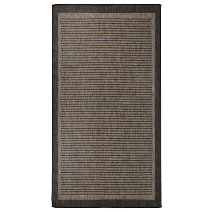 vidaXL Outdoor Flatweave Rug 80x150 cm Dark Brown