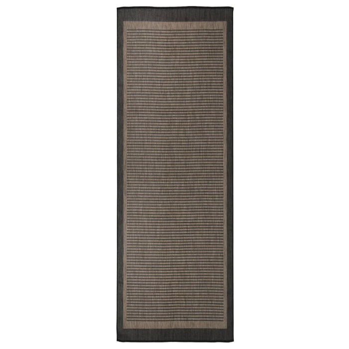 vidaXL Outdoor Flatweave Rug 80x250 cm Dark Brown