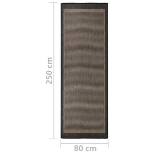 vidaXL Outdoor Flatweave Rug 80x250 cm Dark Brown