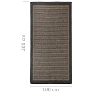 vidaXL Outdoor Flatweave Rug 100x200 cm Dark Brown