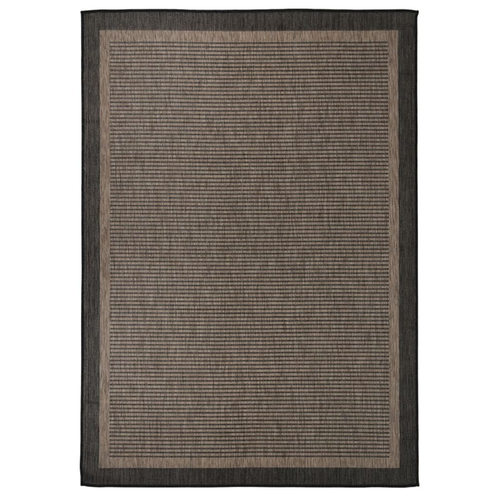 vidaXL Outdoor Flatweave Rug 140x200 cm Dark Brown