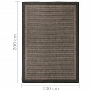 vidaXL Outdoor Flatweave Rug 140x200 cm Dark Brown