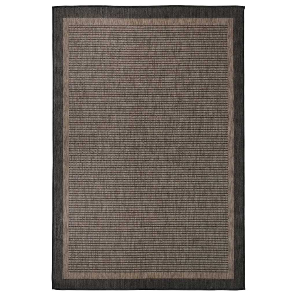 vidaXL Outdoor Flatweave Rug 160x230 cm Dark Brown