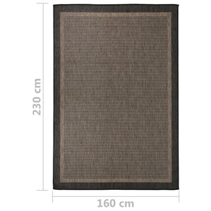 vidaXL Outdoor Flatweave Rug 160x230 cm Dark Brown