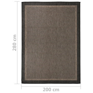 vidaXL Outdoor Flatweave Rug 200x280 cm Dark Brown