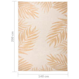 vidaXL Outdoor Flatweave Rug 140x200 cm Leaf Pattern