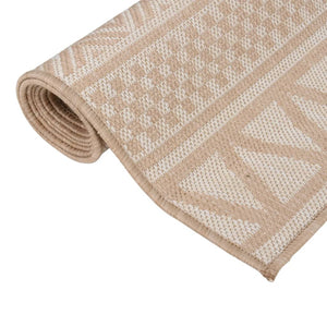 vidaXL Outdoor Flatweave Rug 100x200 cm Brown Stripes