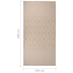 vidaXL Outdoor Flatweave Rug 100x200 cm Brown Stripes