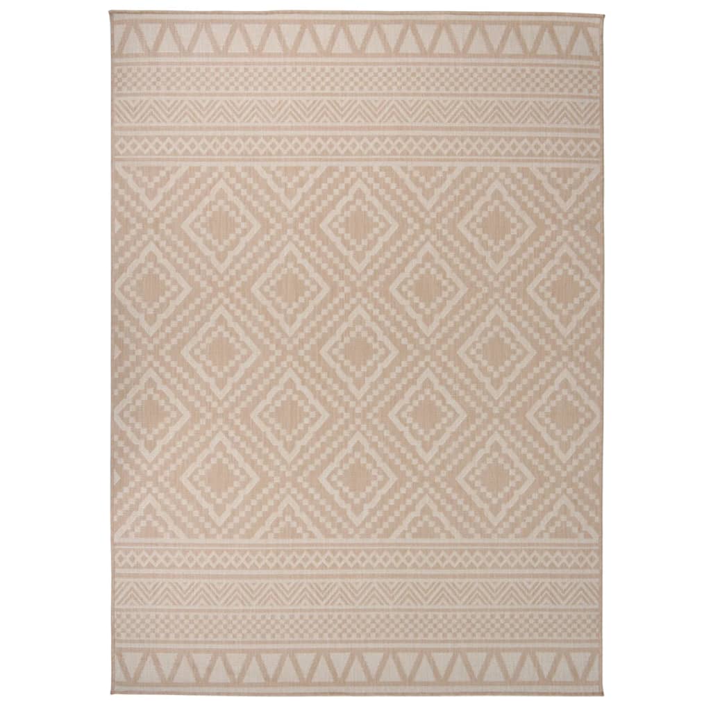 vidaXL Outdoor Flatweave Rug 200x280 cm Brown Stripes