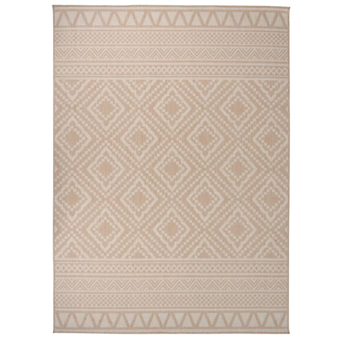 vidaXL Outdoor Flatweave Rug 200x280 cm Brown Stripes