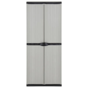 vidaXL Garden Storage Cabinet with 3 Shelves Grey&Black 68x40x168 cm