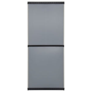 vidaXL Garden Storage Cabinet with 3 Shelves Grey&Black 68x40x168 cm