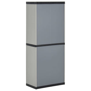 vidaXL Garden Storage Cabinet with 3 Shelves Grey&Black 68x40x168 cm