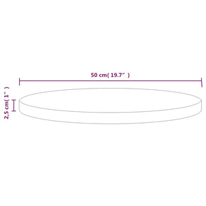 vidaXL Table Top White Ø50x2.5 cm Solid Wood Pine