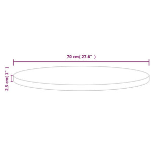 vidaXL Table Top White Ø70x2.5 cm Solid Wood Pine